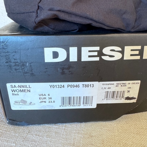 Diesel‎ Studded Women’s Black Sandals Size 6 - Picture 6 of 6